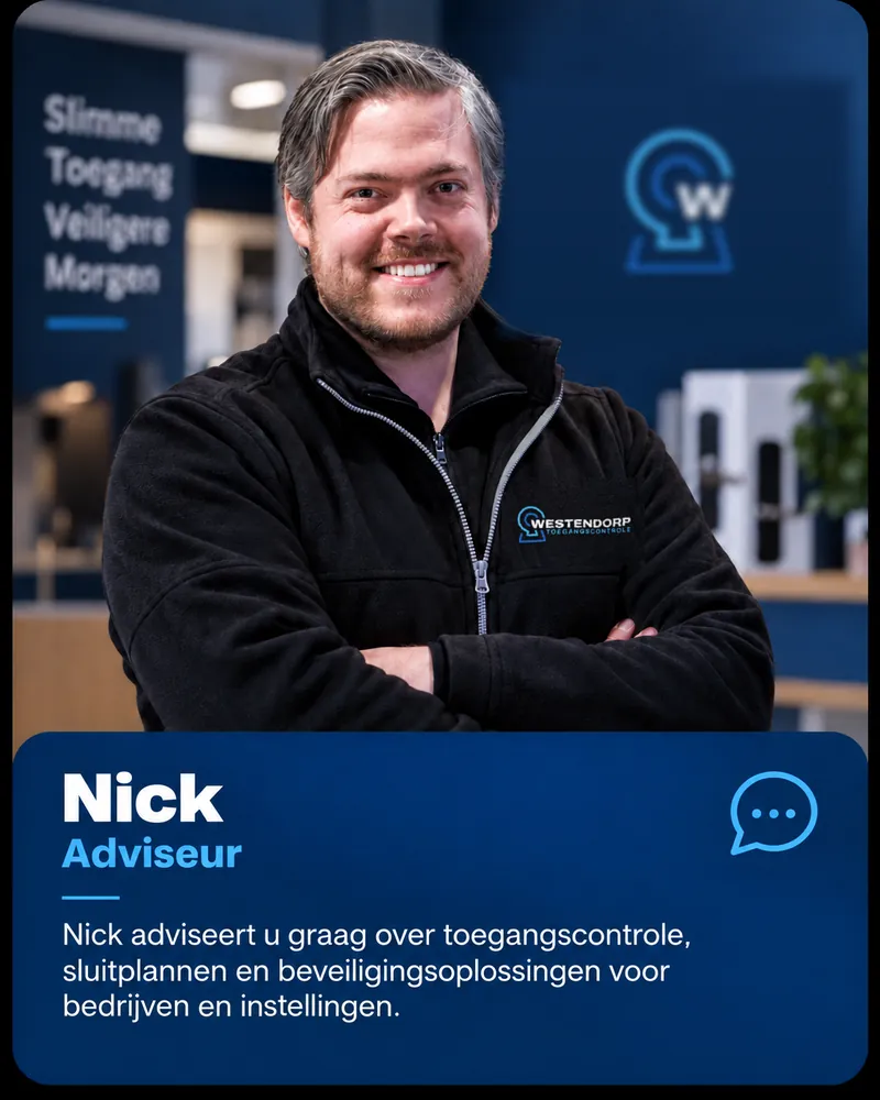 Nick, adviseur toegangscontrole bij Westendorp Toegangscontrole